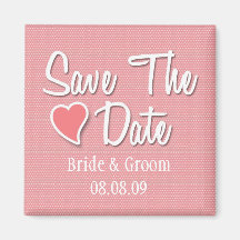 save the date red magnet