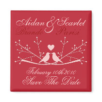SAVE THE DATE RED WEDDING Magnet Customise