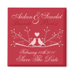 SAVE THE DATE RED WEDDING Magnet Customise