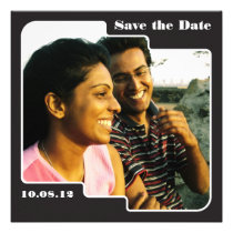 Save the Date Scallop Black Save the Date invitations
