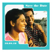 Save the Date Scallop Blue Save the Date invitations