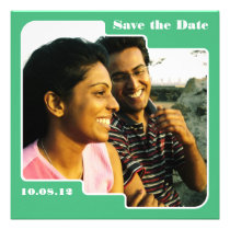 Save the Date Scallop Green Save the Date invitations