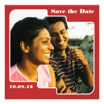 Save the Date Scallop Red Save the Date invitations