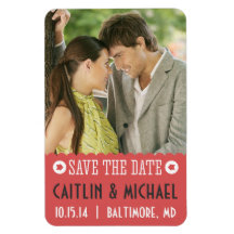 Save The Date Scalloped Magnet