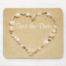 Save the Date Seashell Heart Mousepad
