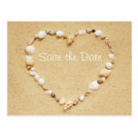 Save the Date Seashell Heart Postcard