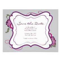 Save the Date // The Plum Bouquet Collection Personalised Invites