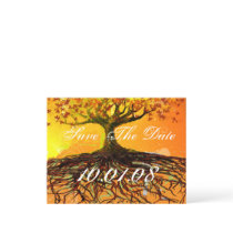Save The Date Tree Roots - Orange and Brown
