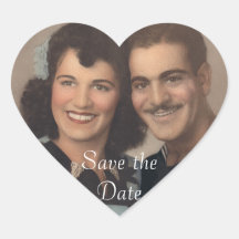Save the Date Vintage Military Wedding Heart Stickers