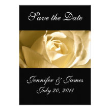 Save the Date Wedding Announcement Cream Rose