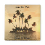 Save the date Wedding magnets Tropical beach