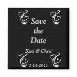 Save the date Wedding magnets two hearts
