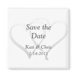 Save the date Wedding magnets two hearts