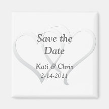 Save the date Wedding magnets two hearts
