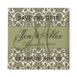 Save the Date Wedding Monogram Taupe Magnet