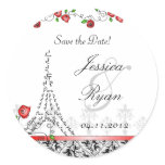 Save the Date Wedding Paris Black White Red Xmas