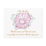 Save the date, wedding postcards, fuchsia daisy