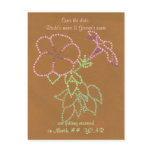 Save the date wedding postcards, Morning Glories