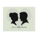 Save the Date Wedding Silhouette Postcard
