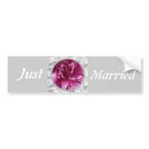 Save the Date with Pearls and Pink Floral Design Bumper Stickers