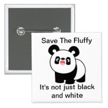 Save The Fluffy Square 2 inch button