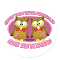 Save The Hooters Round Stickers