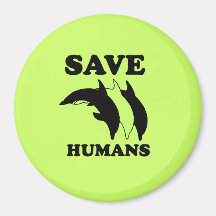 SAVE THE HUMANS FRIDGE MAGNET