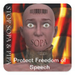 Save the Internet! Stop Sopa and PIPA! Square Stickers
