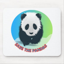 Save The Pandas. Panda Bear Mouse Mat