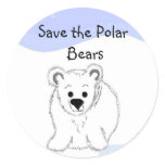 Save the Polar Bears Round Stickers