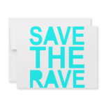 Save the rave blue NU Rave raver UK dance 80s invitations