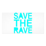 Save the rave blue NU Rave raver UK dance 80s photo cards