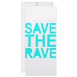 Save the rave blue NU Rave raver UK dance 80s rack cards