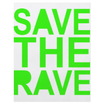 Save the rave green NU RAVE raver 80s scene Full Color Flyer