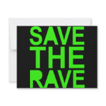 Save the rave green NU RAVE raver 80s scene invitations