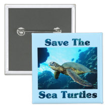 Save the Sea Turtles Buttons