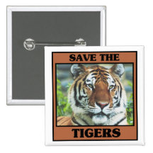 Save the Tigers Pinback Button