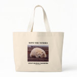 Save The Tundra Stop Global Warming (Polar Bear) bags