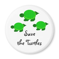 Save the Turtles Refrigerator Magnets