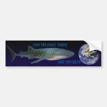 Save the Whale Shark (dark background) Bumper Stickers