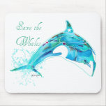 Save the Whales Blue Mouse Pad