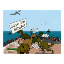 Save the Whales Dinosaur Postcard