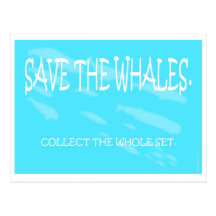 save the whales post cards
