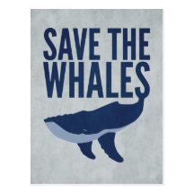 Save the Whales Postcard