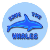SAVE THE WHALES ROUND STICKERS