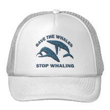 SAVE THE WHALES STOP WHALING TRUCKER HAT