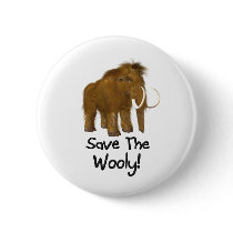 "Save The Wooly" Wooly Mammoth Pins