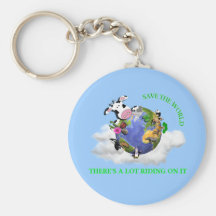 Save The World Key Chain