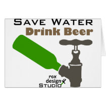 Save Water Drink Beer Cards