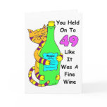 Savour 50 Winey Cat Birthday Card